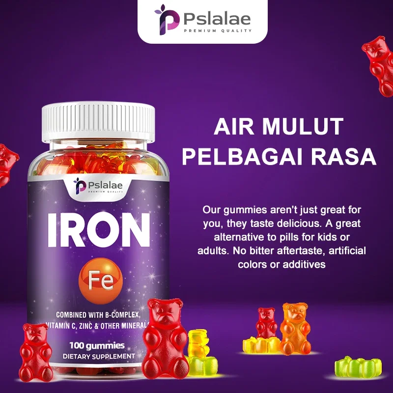 Iron Multivitamin Supplement - Contains Vitamins C, A, B and Zinc, Vegan Supplement