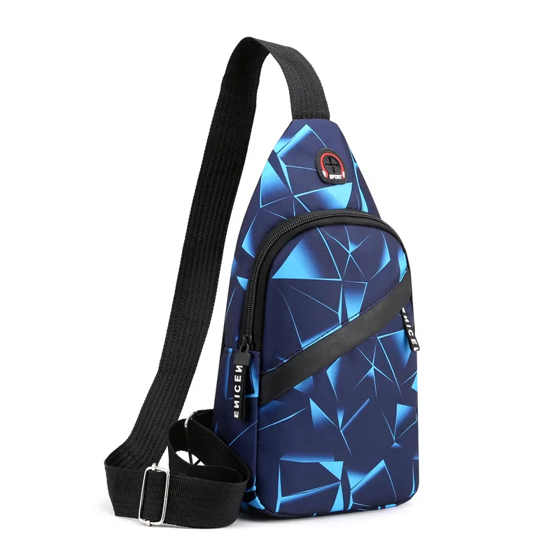 Men's chest bag, fanny pack, messenger bag, earphones can be placed, multi-functional going out, leisure business bag