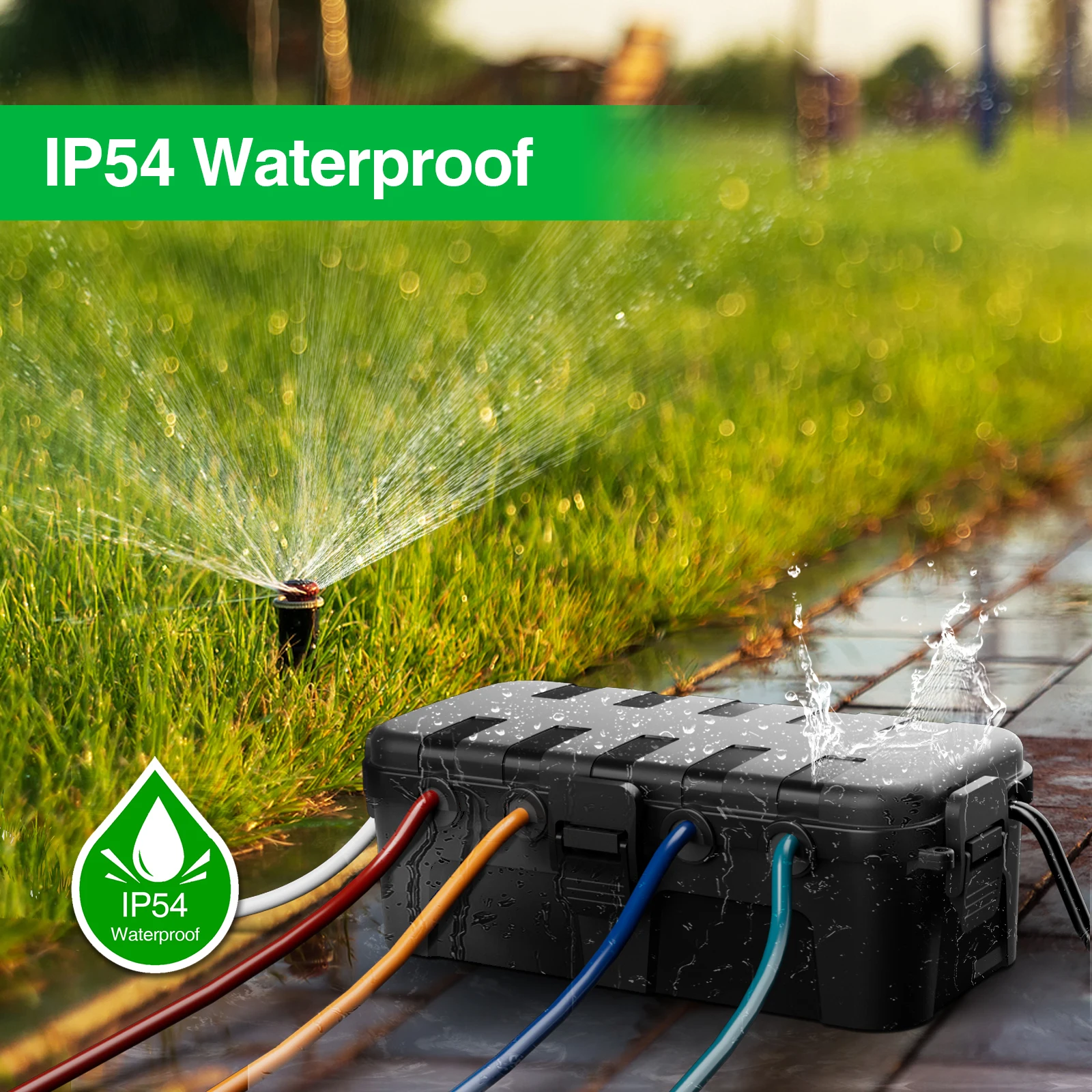 29x13x10cm Waterproof Electrical Box Spacious Power Shield for Lawn Tools Fish Ponds Tubs - Fits Power Strips Timers Adapte