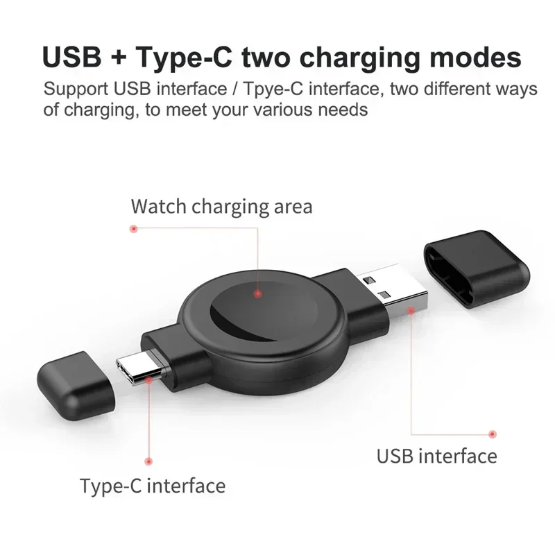 2 In 1 USB Type C Magnetics Watch Wireless Charger for Samsung Watch Galaxy 4 5 6 Active 1/2 Apple IWatch 2-8 SE Charging Stand