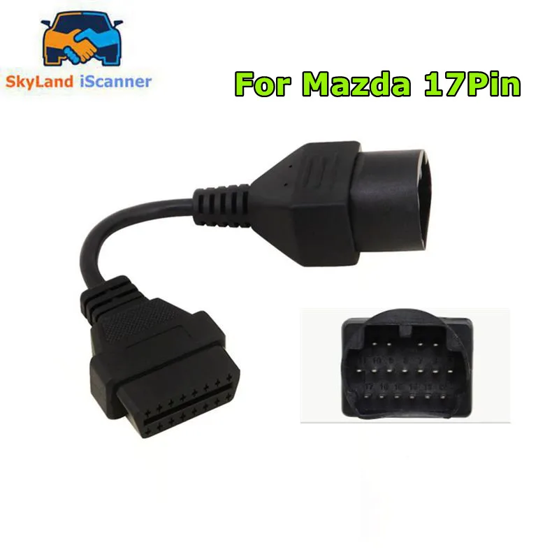 

For Mazda 17Pin to 16Pin OBD2 OBD II Cable Connector Cable for Mazda 17 Pin Connect Adapter Best Quality