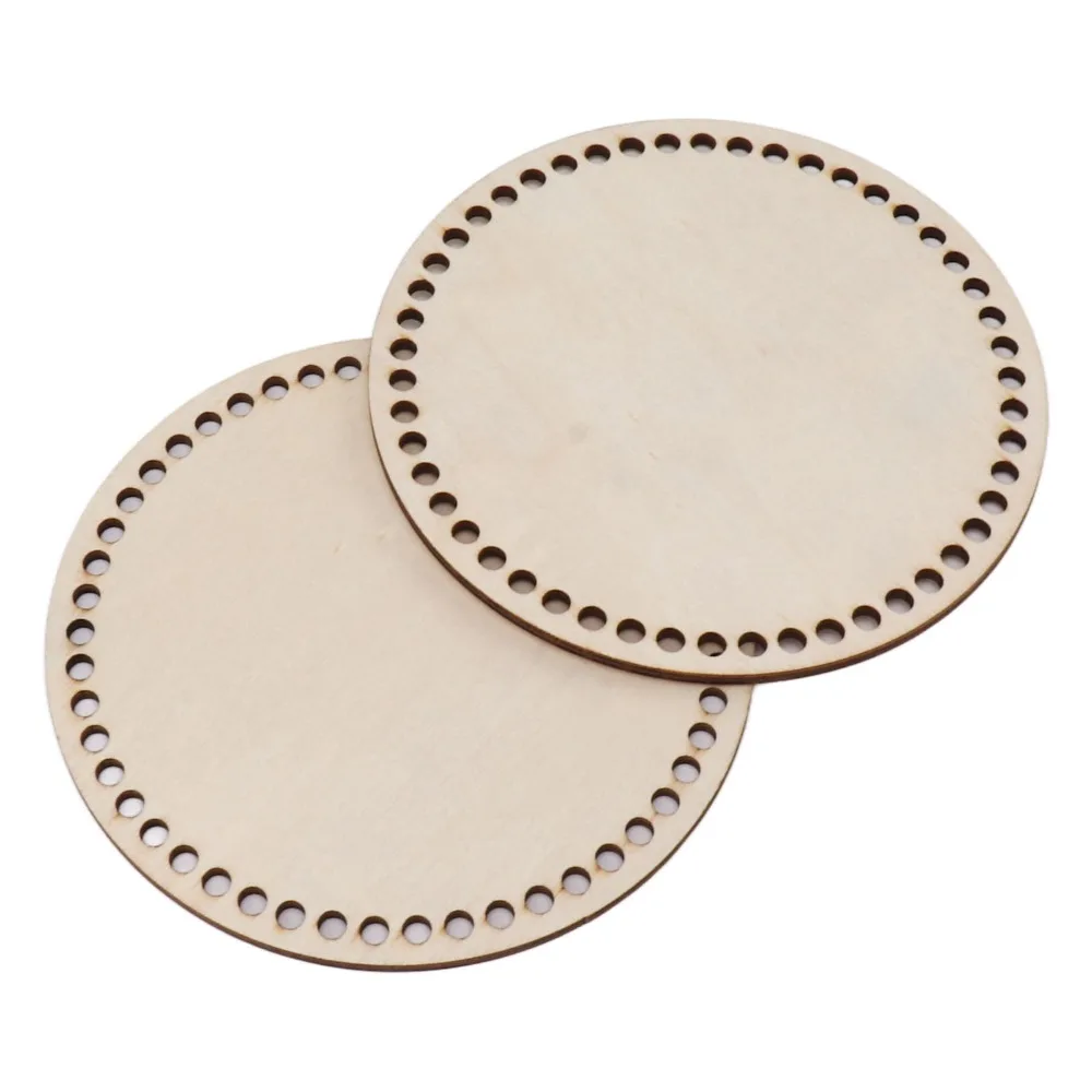 

2Pcs Easy Use Wooden Wooden Base Round Durable Woven Base Bag Base Woven Craft