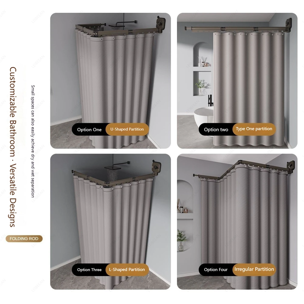 Folding Invisible Bathroom No Punching Toilet Bathing Waterproof Partition Dry And Wet Separation Shower Water Curtain