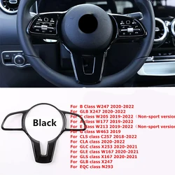 Car Steering Wheel Cover Decor Trim Sticker Accessories For Mercedes Benz A B C E G CLA GLB Class W177 W247 W205 W213 C118 W118