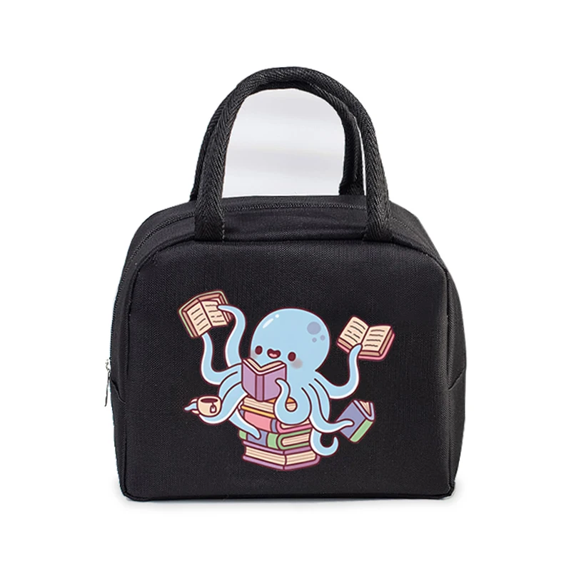 Fast Food Pig Printed Portable Lunch Bags Women Men Thermal Insulation Lunch Box Storage Bag Cartoon Children Bento Lunch Bag