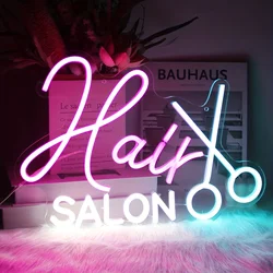 Hair Salon Neon Sign Light, Beauty Salon Decor, Barber Neon Salon LED Sign, For Wall Barbershop Neon Sign, LED Neon Sign