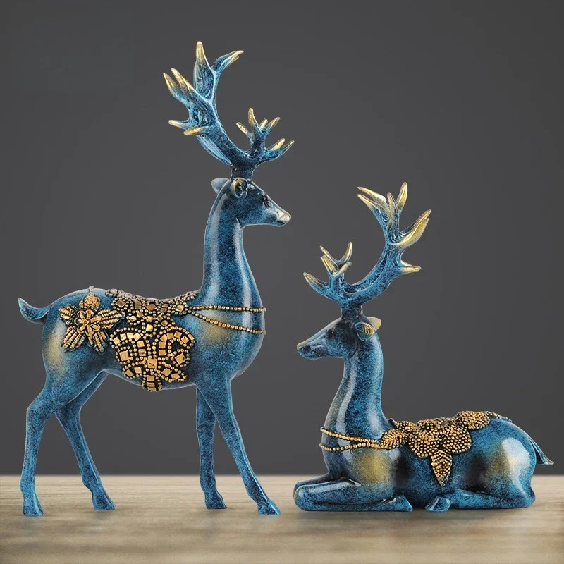 

Living room decorations, ornaments, home furnishings, sika deer knick knacks sculptures home decor home accessories