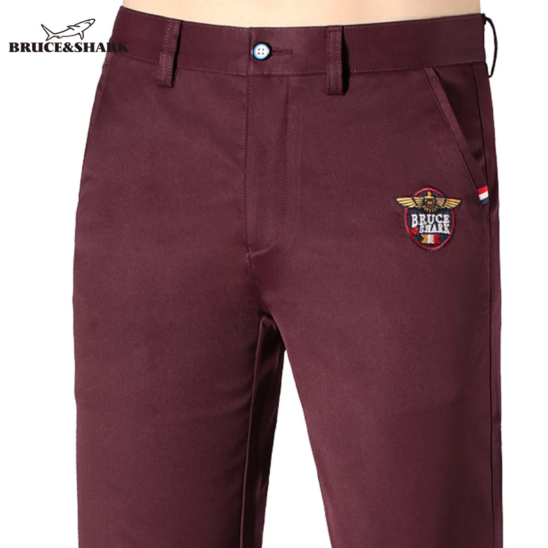 

Bruce&Shark New Casual Men's Pants Fashion Embroidery Original Brand Four Season Straight Trouser For Man Italy Style Big Size