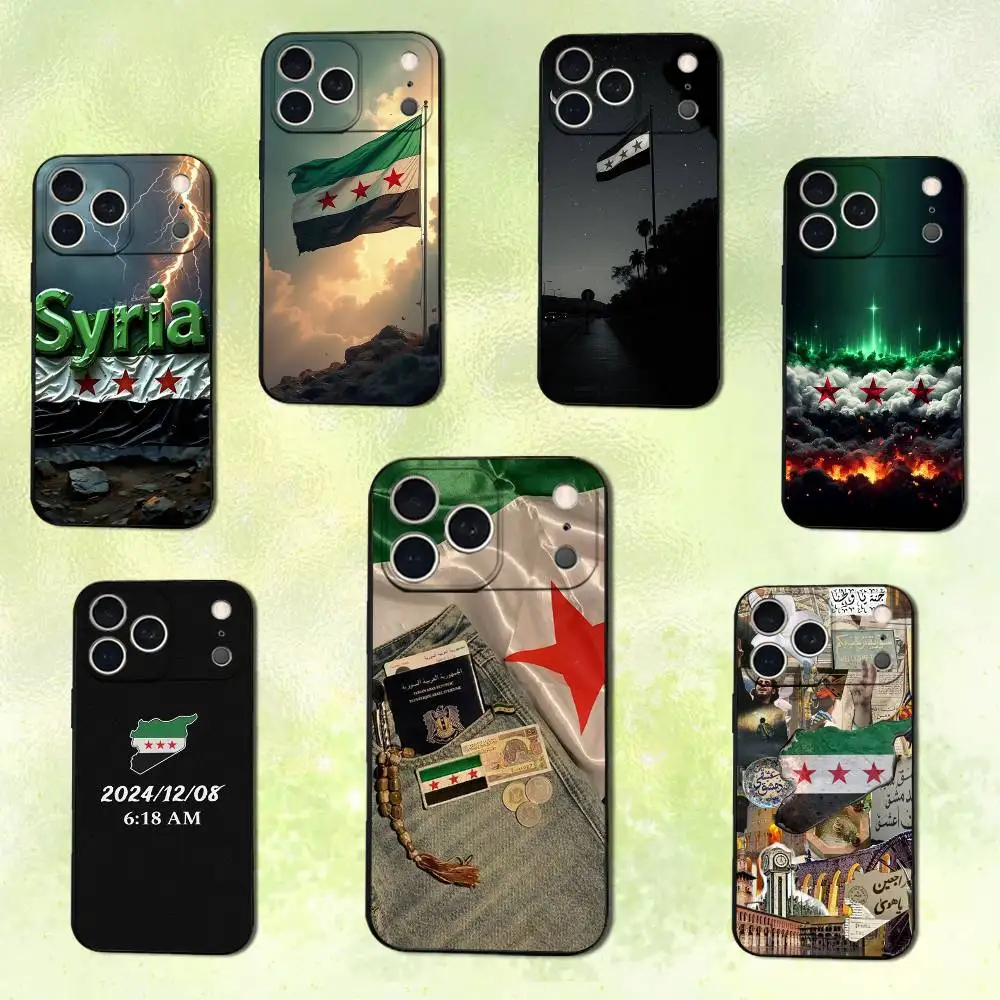 

Flag S-Syrian S-Syria Cool Phone Case For iPhone 14,13,17,12,11,16,15,Plus,Pro Max,XS,X,XR,SE,Mini,Soft Silicone Black Cover