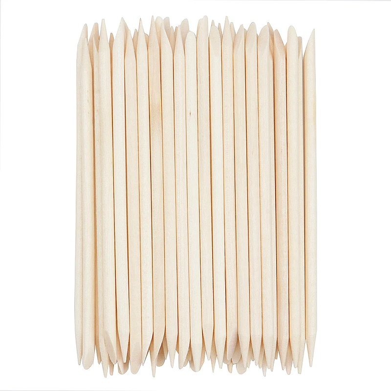 100pcs Orange Wood Sticks Nail Art Cuticle Pusher Pedicure Manicure Sticks Duable-head For Salon Remover Manicure Care Tools image 5