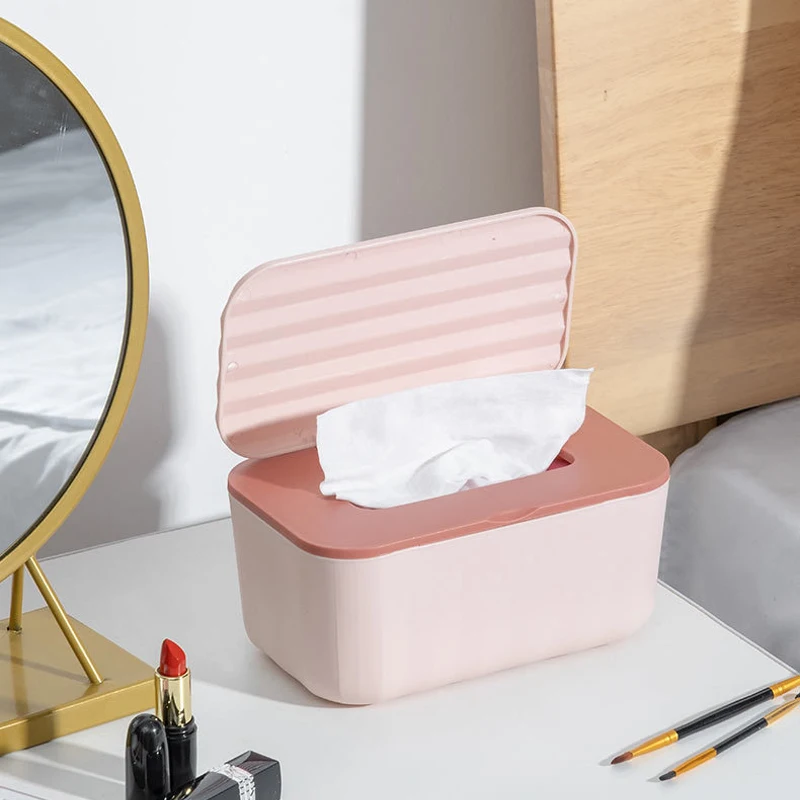 Home Kitchen Tissue Paper Dispenser Storage Organizer Tissue Box with Cover Square Wet Wipes Case Napkins Toilet Paper Container