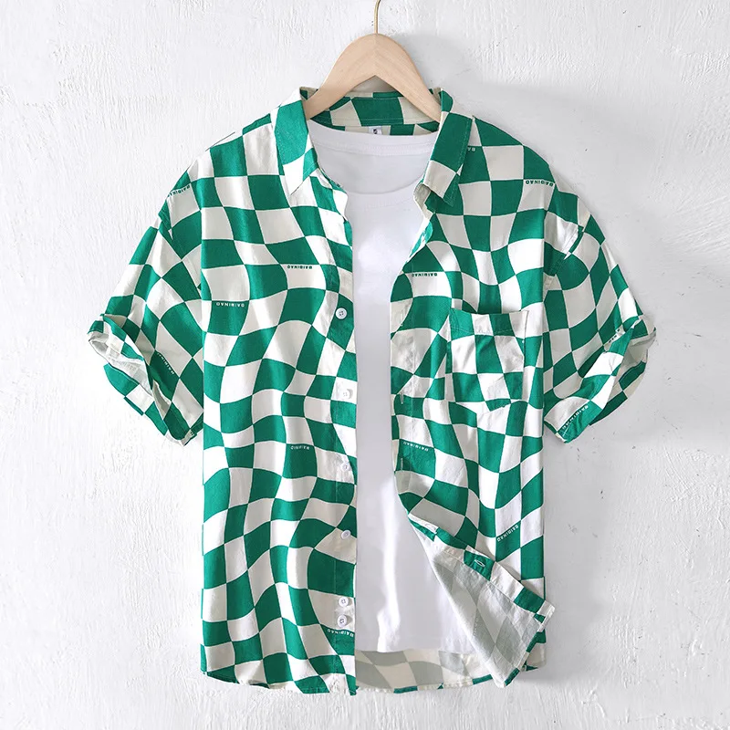 

New Arrival Summer Holiday Shirts Men's Shirts Men Camisas De Hombre Loose Casual Chemise Homme Shirts Short-sleeve Blouses Tops