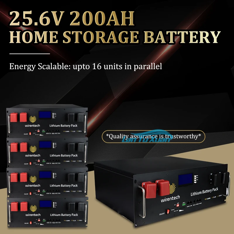 Wirentech Energy Storage Battery 24V 100Ah 200Ah Rack Mounted Lithium Solar Battery Storage Systems for Home