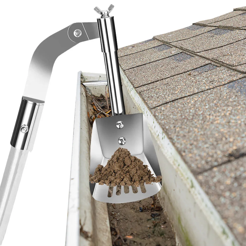 

Совок для очистки водосточных желобов, эффективные лопаты для уборки, инструменты для чистки желобов из нержавеющей стали, не ржавеющие, для садовых канав, вилл, таунхаусов