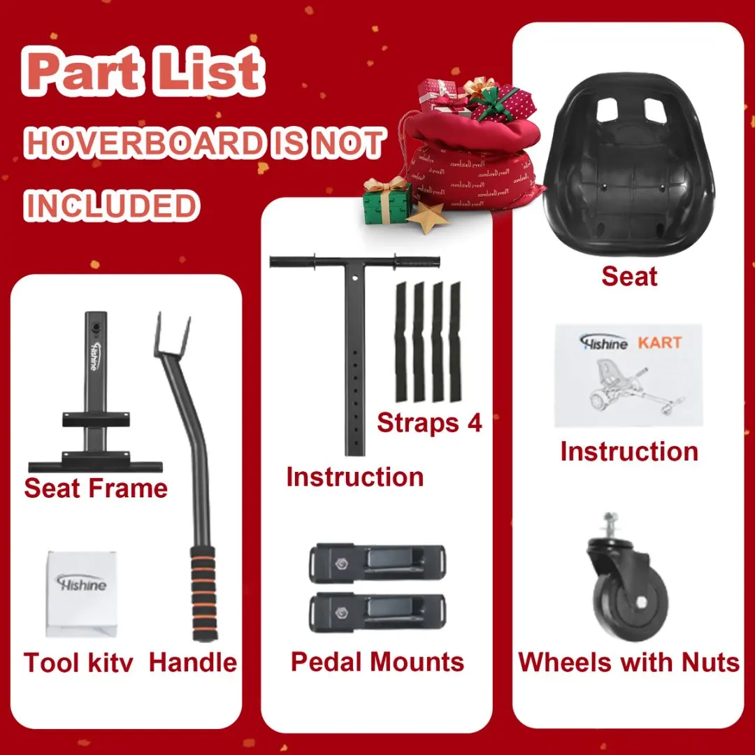 อุปกรณ์เสริมที่นั่งสำหรับโฮเวอร์บอร์ด 2 ชิ้น ใช้ได้กับโฮเวอร์บอร์ดขนาด 6.5 นิ้ว/ 8 นิ้ว/ 10 นิ้ว, รถโกคาร์ทสำหรับเด็กและผู้ใหญ่, อุปกรณ์เสริมสำหรับการทรงตัวอัตโนมัติ