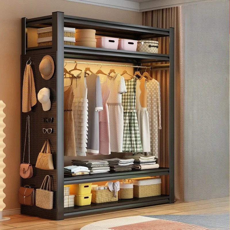 

Simple open hanger clothing shelf bedroom home rental house floor rack