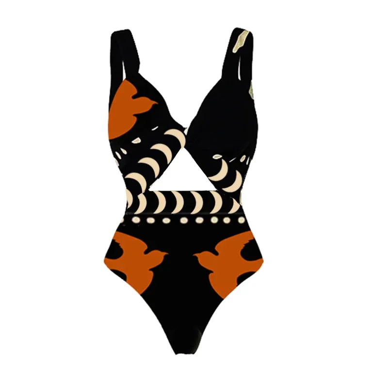 Sexy Hollow Out One Pieces Swimwear gonna costume da bagno Retro Matching Set per le donne costume da bagno 2024 due pezzi bikini Monokini