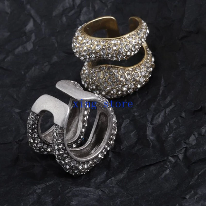 2024 New Fashion Round Cut Crystal Inlaid Geometric Women's Ring