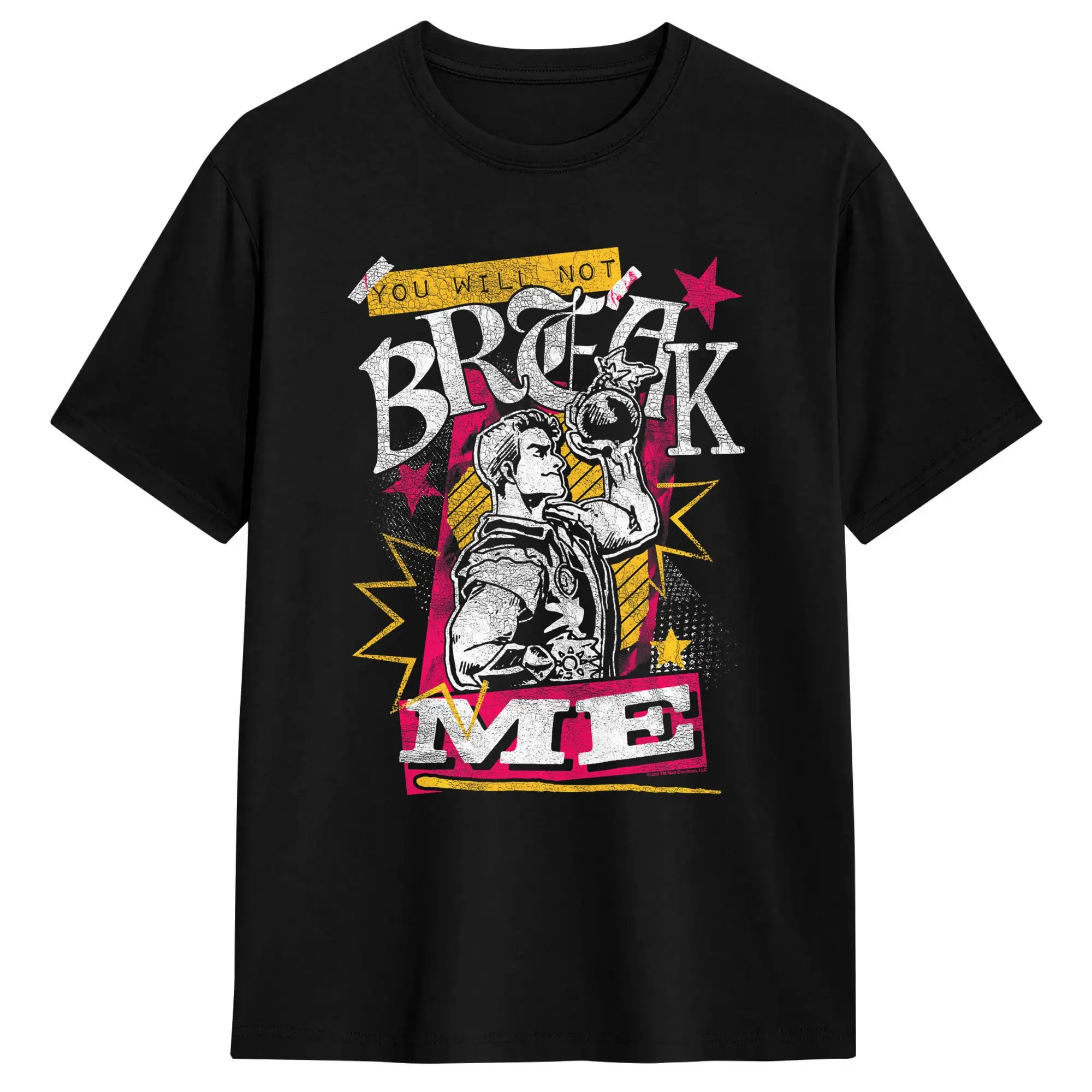 DCC You Will Not Break Me Distressed Carl Scrapbook Graphic Men T Shirt Creative Tees Short Sleeve Crew Neck T-Shirt Pure Cotton