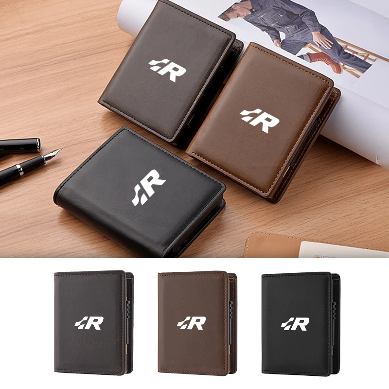 Car Men's Wallet Leather Pop-Up Card Holder Coin Purse Accessories For VW Scirocco Jetta Beetle Golf Passat Polo Tigu