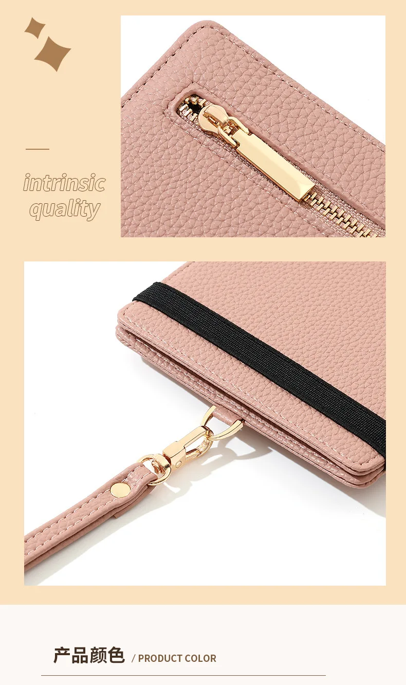 RFIDAnti-Theft Leather Travel Necklace for Women Passport Cover with Business Card Storage Protective Document Holder