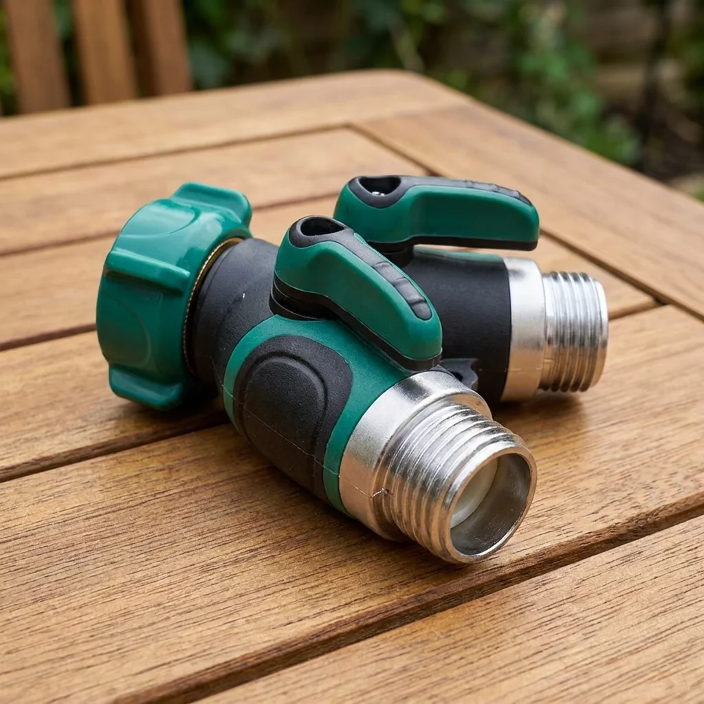 Y-Shaped Diverter One-In-Out Rubber Coated Separate Control Irrigation Connector for Garden Watering Systems