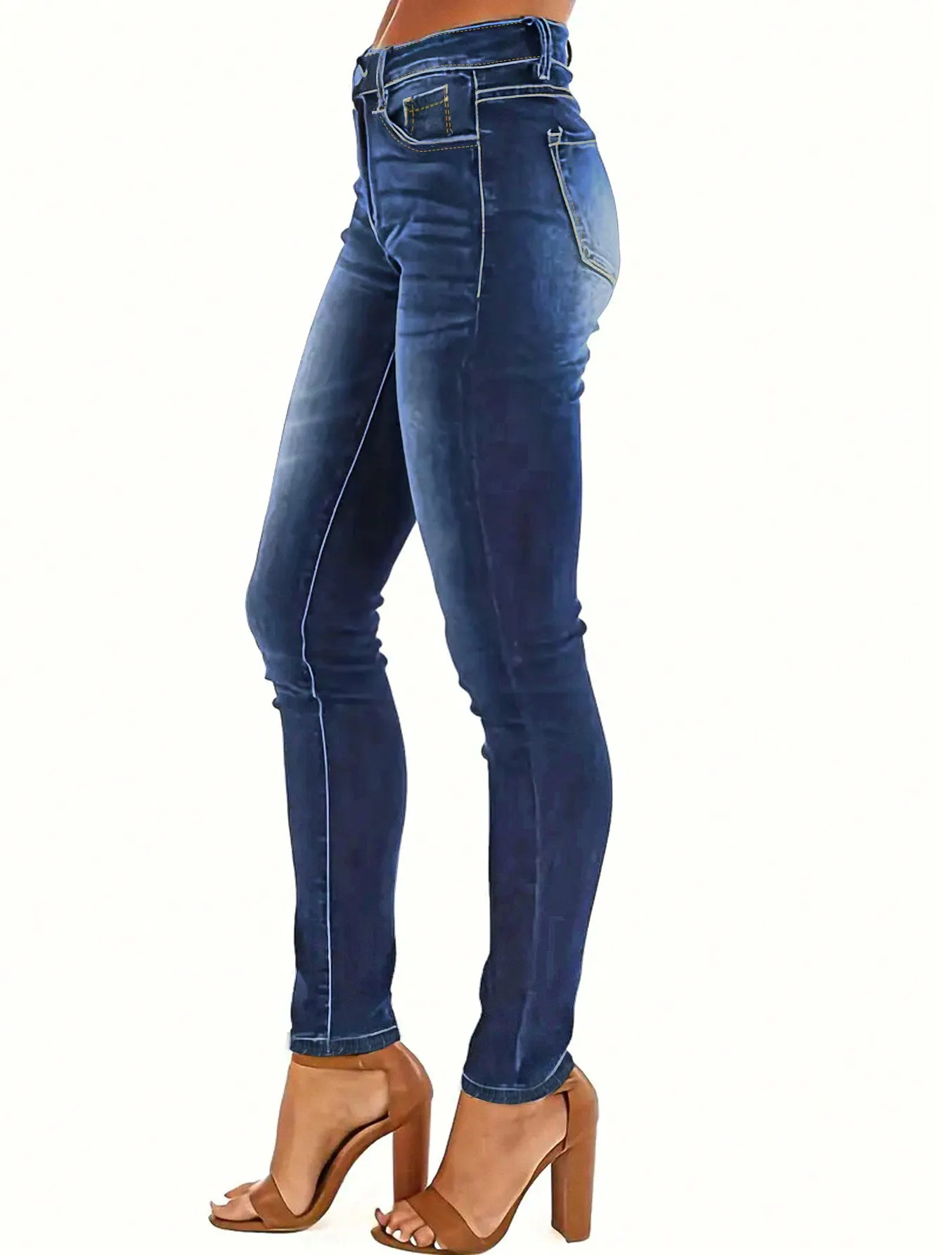 WGXWGX  Women's High  Waisted Skinny Jeans 2025 Trendy Classic Wash Stretch Denim Button  Front  Ankle  Length Pants