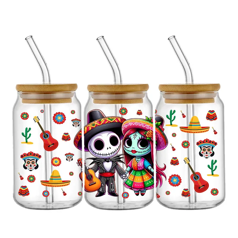 Autocollant de Transfert Auto-Adhésif et Lavable pour Bouteille en Verre, Films Disney, Stitch ture16 OZ UV DTF, DIY