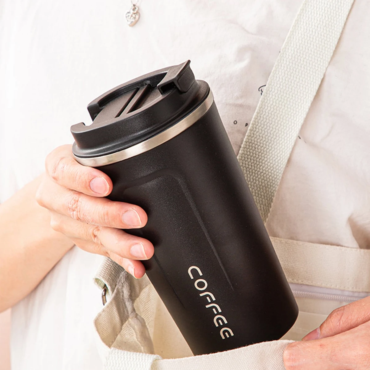 1 قطعة الفولاذ المقاوم للصدأ فنجان القهوة الباردة والساخنة سيارة القدح ترموس تفريغ السفر زجاجة تُرمُس المحمولة ترمس من الفولاذ المقاوم للصدأ زجاجة