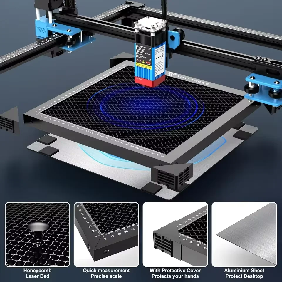 레이저 타각기 벌집 작업대, 목재 절단 금속 작업 테이블, CO2 레이저 커터 조각기, 300x300mm