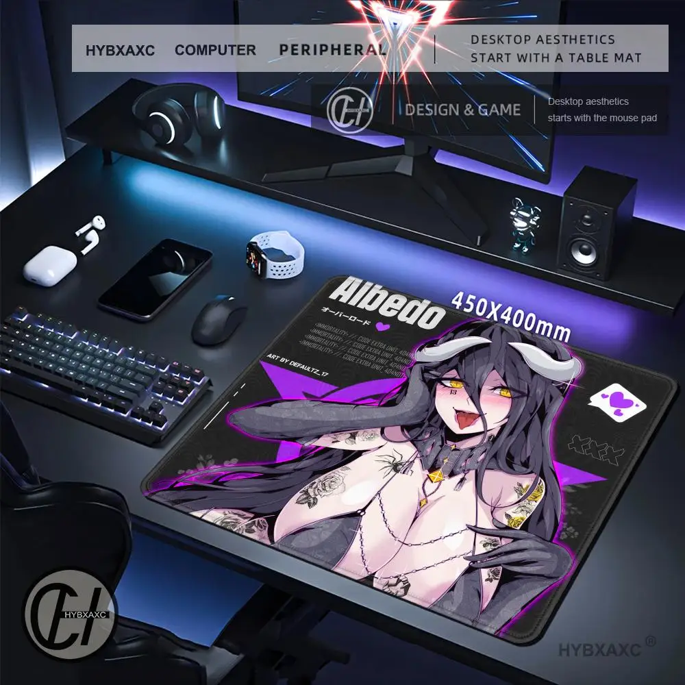 Small Mouse Cute Girl Carpet Mause Pad Gamer Albedo Anime Sexy Girls Keyboard Pads Gaming Desk Mat Protector Small Mousepad Desk