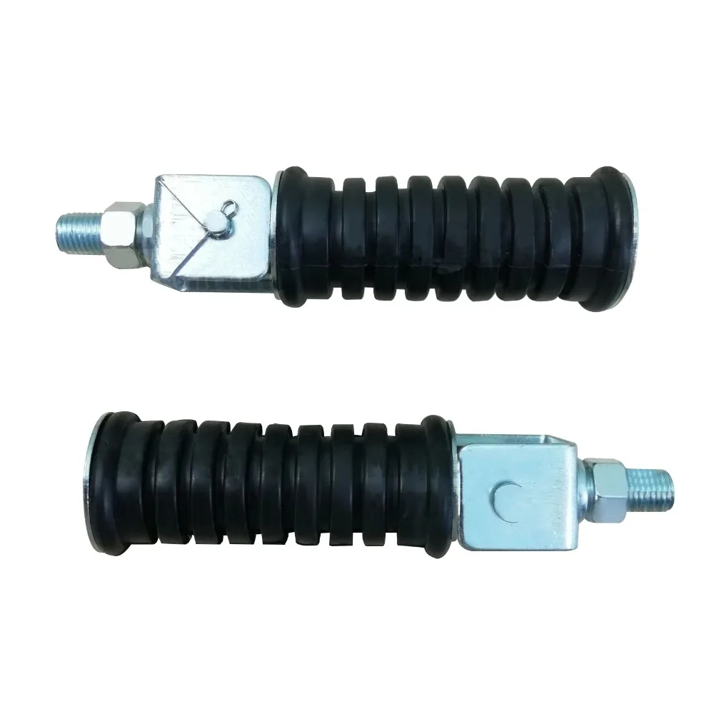 1Pair Universal Motorcycle Rear Pillion Footpegs Footrests Foot Pegs Rests 10mm Thread Motorcycle Pedal Pads Motorcycle Parts