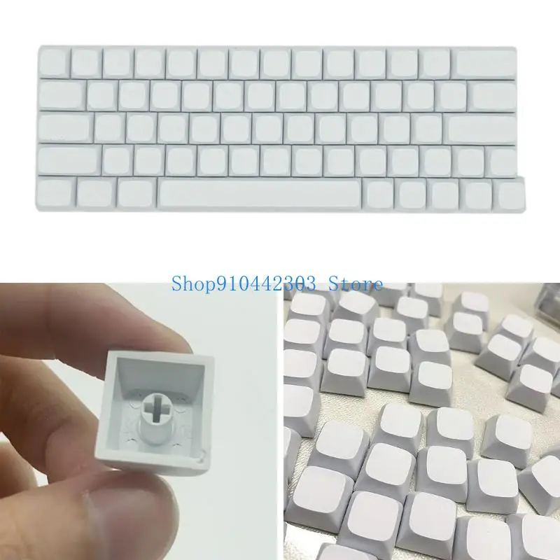 652F PBT Keycaps 64keys Minimalistic White Blank Keycap Sublimations Keycap For XD64 GK64 SK64 Layouts Keyboards