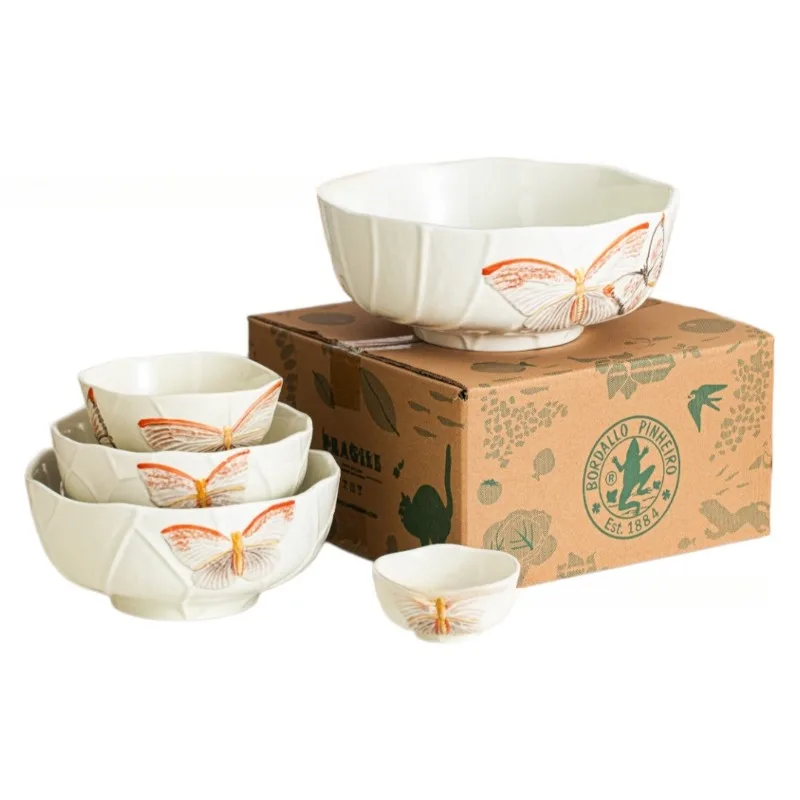 Butterfly exquisite desserts inventory heart plate rice bowl soup bowl ceramic tableware home restaurant