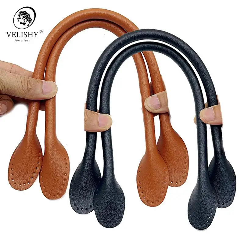 

1Pair New 42cm Pu Leather Shoulder Bag Strap Bag Handles DIY Replacement Purse Handles For Handbags Belts Straps Bag Accessories