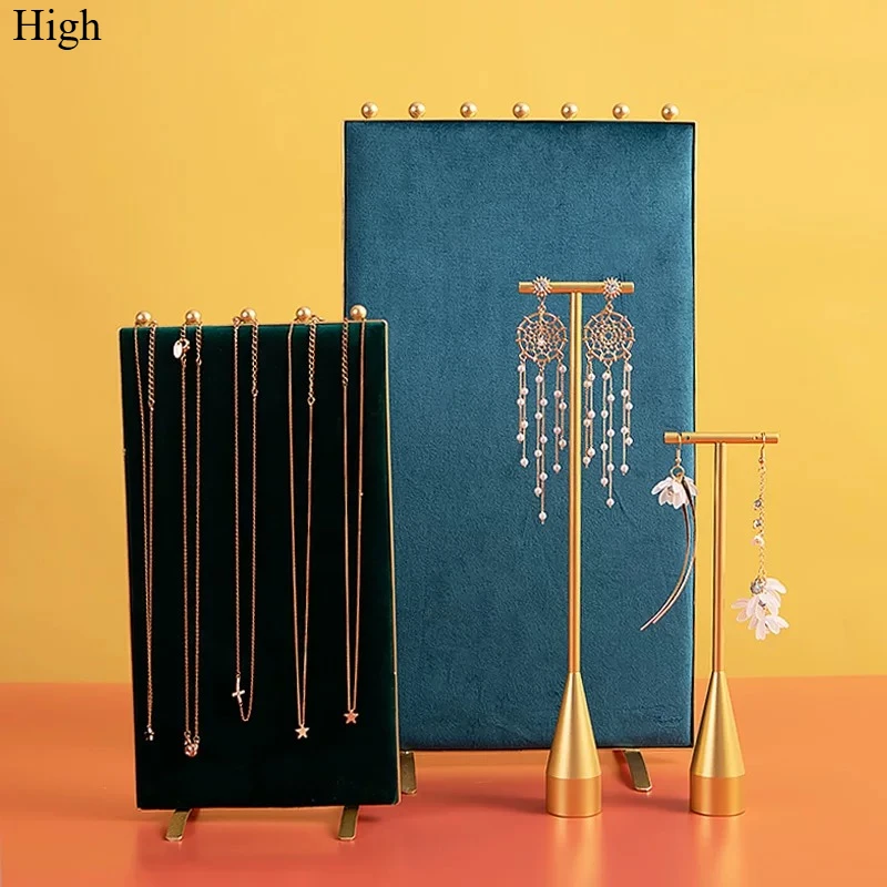 

Vertical Velvet Jewelry Display Board, Necklace & Bracelet Stand, Shop Counter Decorative Prop & Photography Accessory