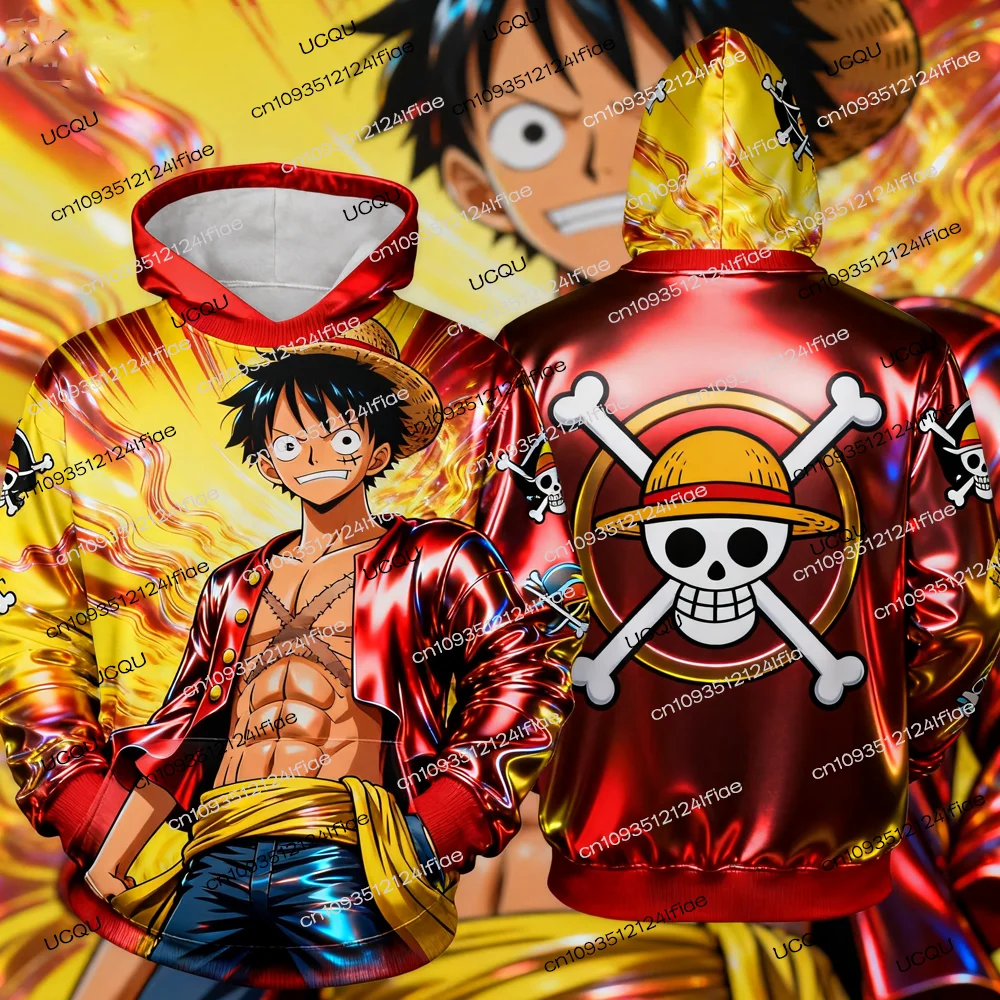 

2025 One Piece Luffy Kids Cartoon Hoodie Adult Men's/Women's Street Casual Fashion Hoodie Autumn/Winter Hoodie Anime Clothing