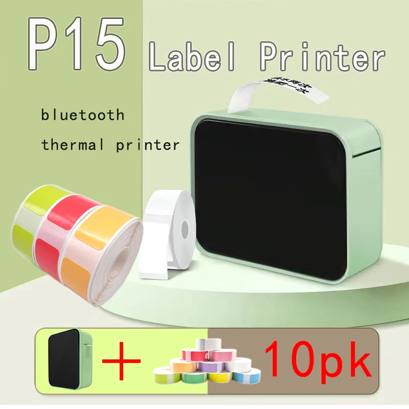 P15 MiniLabel Printer Przenośna bezprzewodowa maszyna do etykietowania Bluetooth podobna do ręcznej drukarki D110 ElvinKoko Thermal Marker