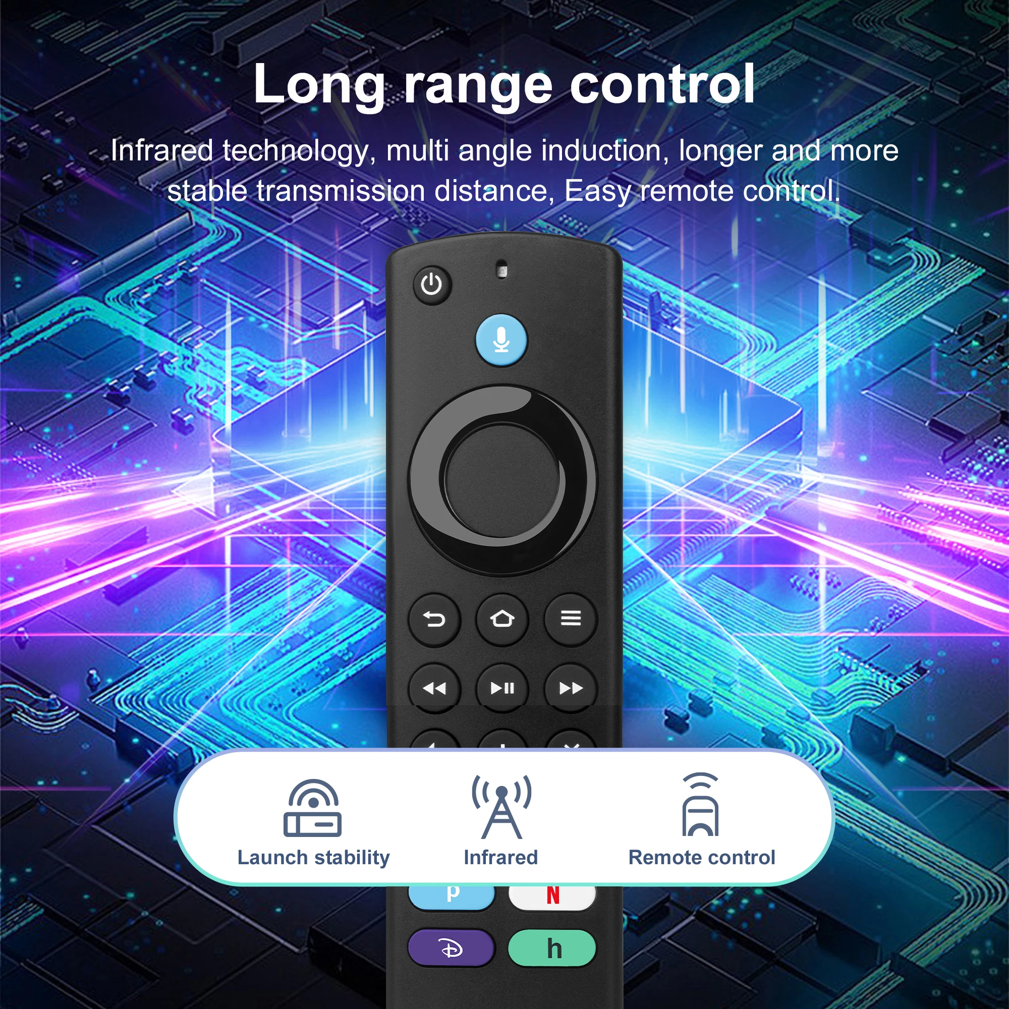 Remote Control Suara Pengganti untuk Remote Control TV Api Televisi Stick Lite BT Remote Control Suara Generasi ke-3