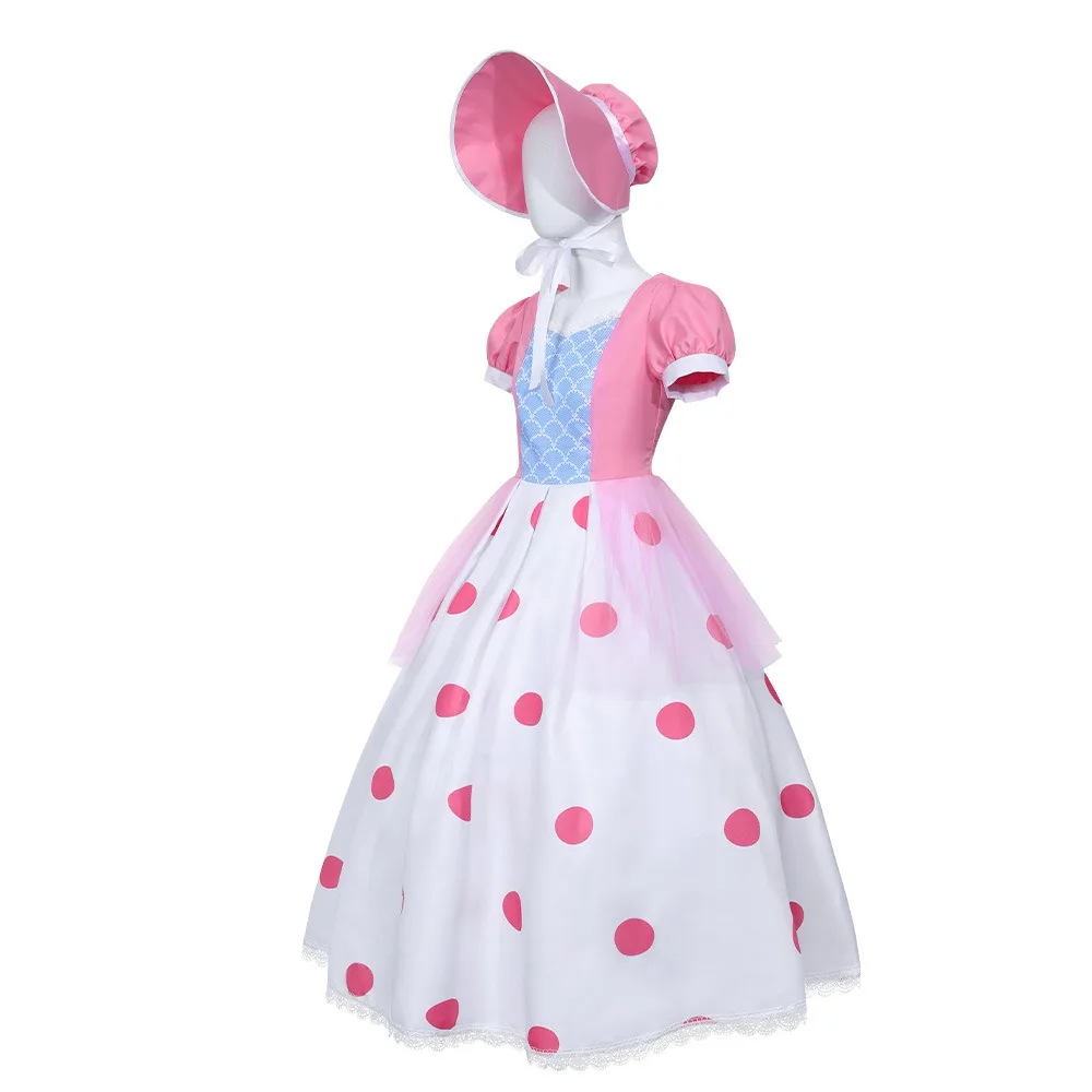 Anime Bo Peep Cosplay Costume Women Girls Dress Bopeep Costume Outfit With Hat Halloween Birthday Party Disguise Suit Kids Adult view 3