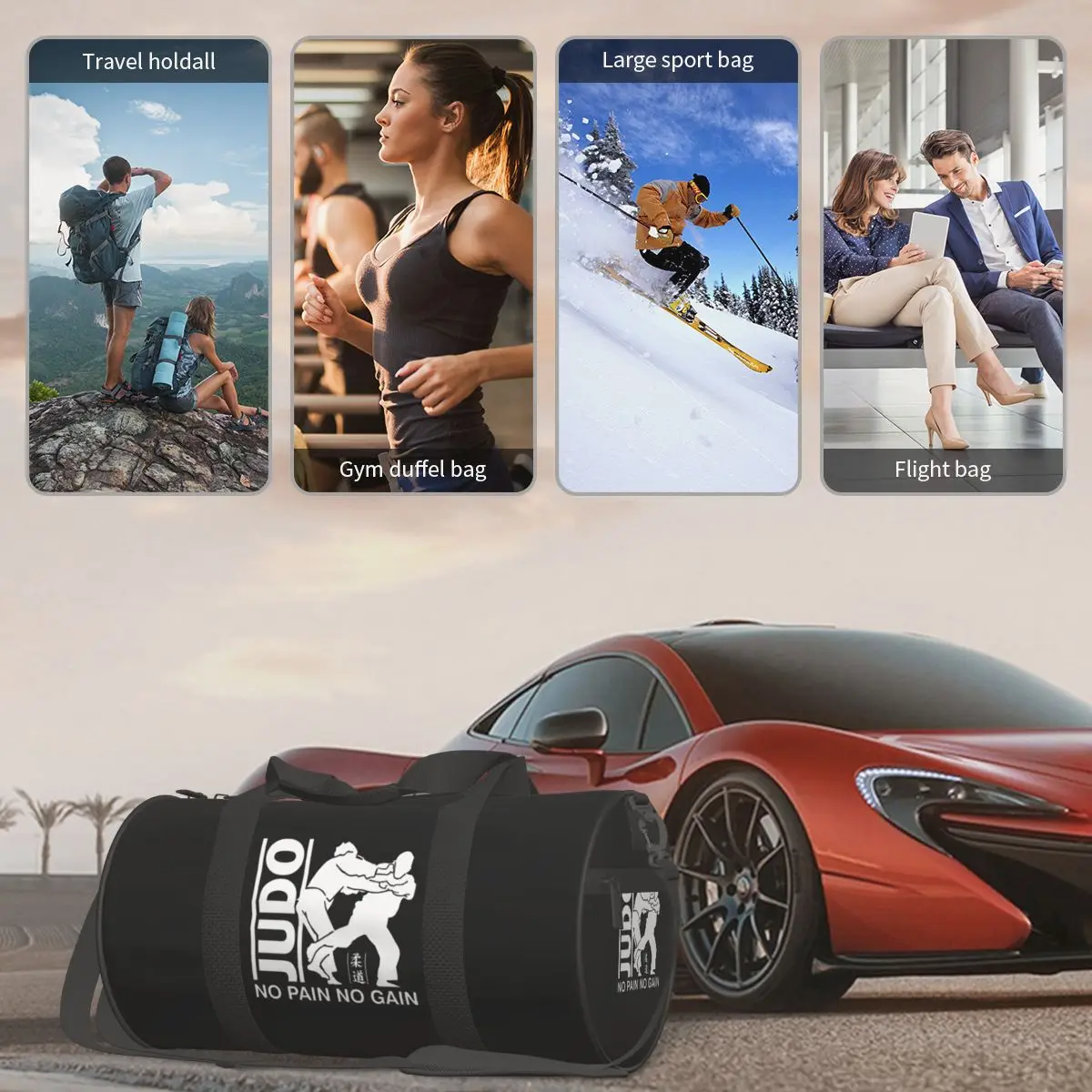Tas Olahraga Judo Tas Olahraga Luar Ruangan dengan Sepatu Tas Tangan Desain Bagasi Tas Kebugaran Grafis untuk Pasangan