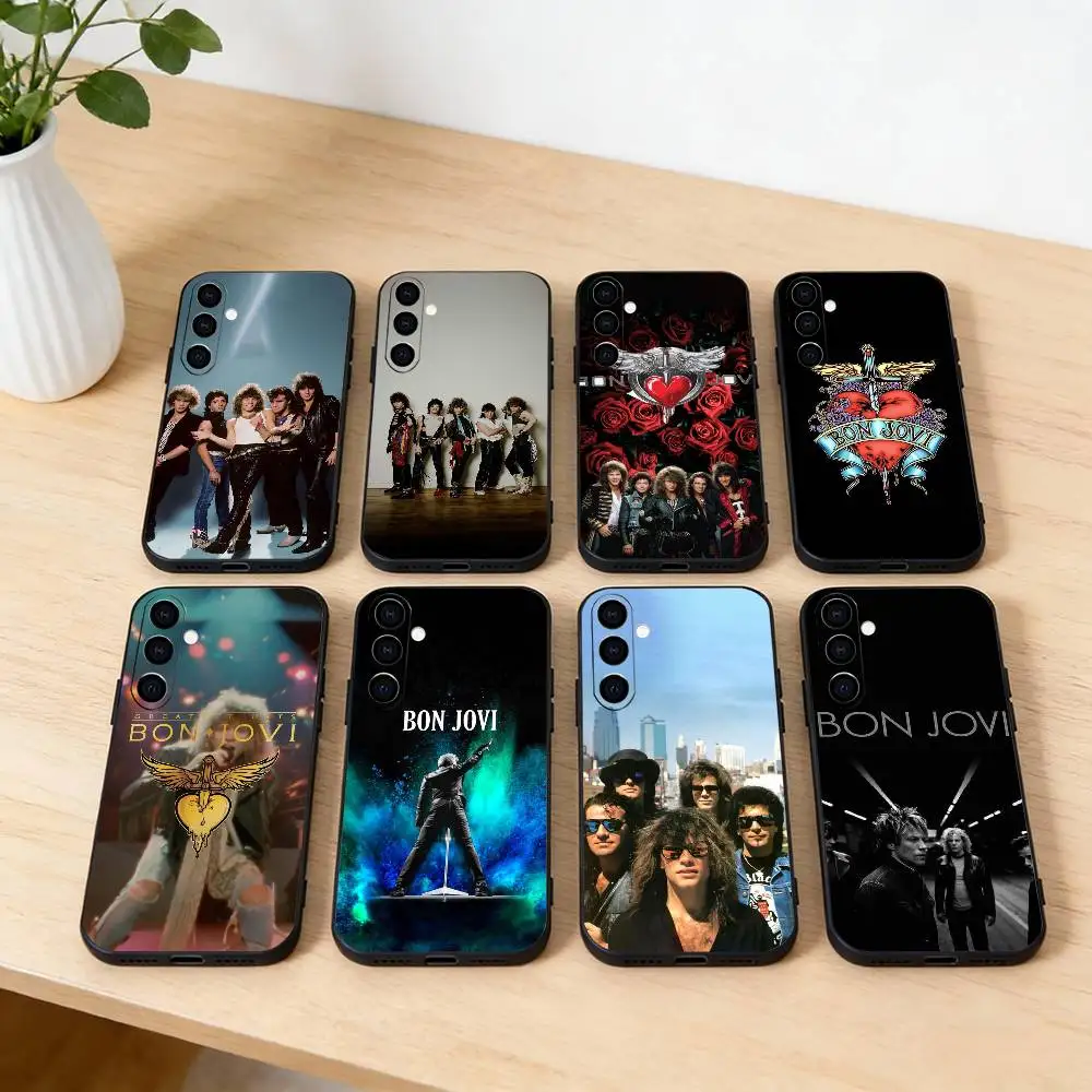Capa de telefone B-Bon Jovi Band para Samsung Galaxy A20,21s,22,31,32,52,53,72,73,80,91, capa preta macia