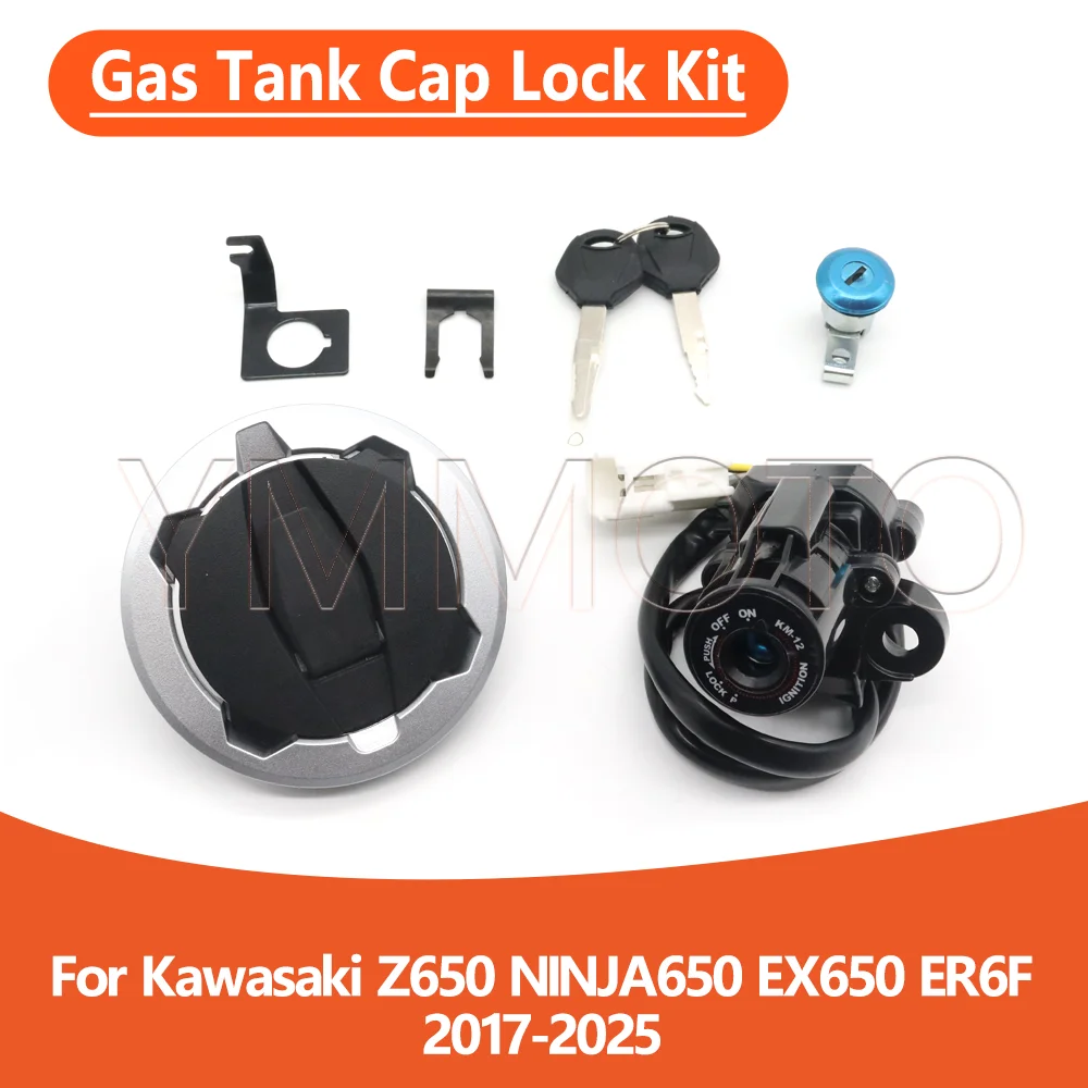 

For KAWASAKI Z650 NINJA650 EX650 ER6F Z EX 650 2017-2025 Motorcycle Ignition Switch Fuel Gas Cap Seat Lock Key Set Accessories