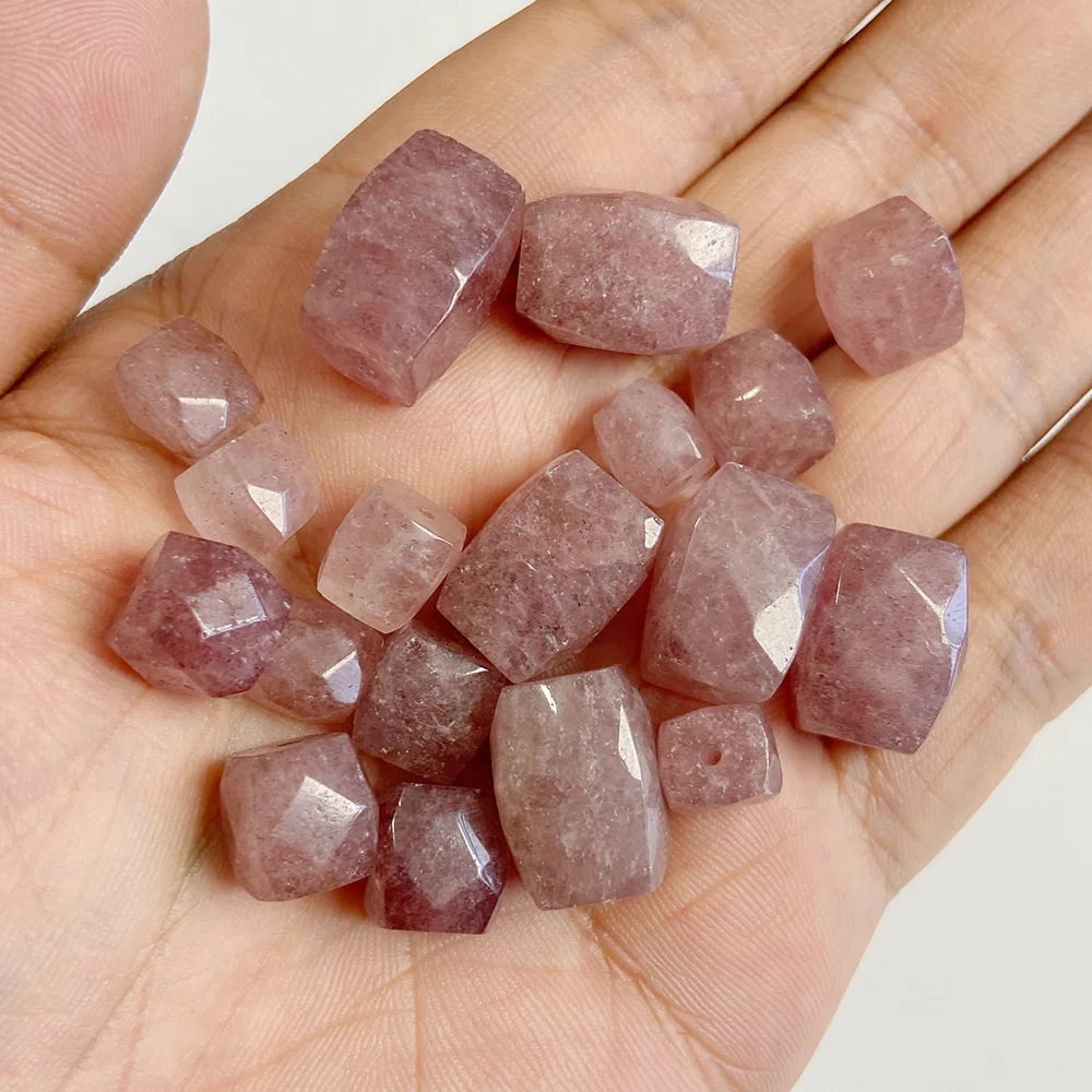 Natural Raw Mineral Stone Beads Square Shape Bead Citrine Quartz Reiki Healing Beads For Jewelry Making DIY Necklace Bracelet