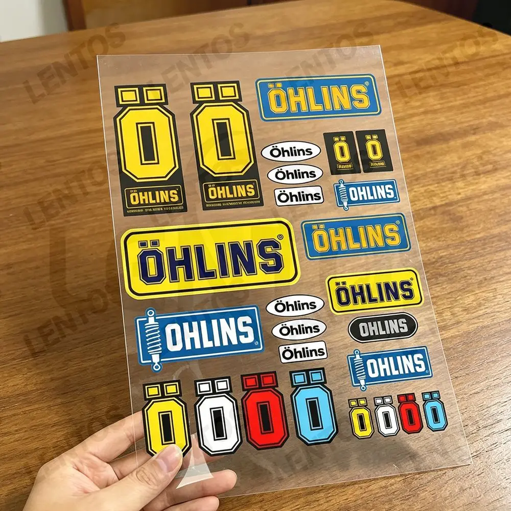 For Ohlins Motorcycle Reflective Stickers Waterproof Decals for Helmet Scooter Fuel Tank Toolbox Racing