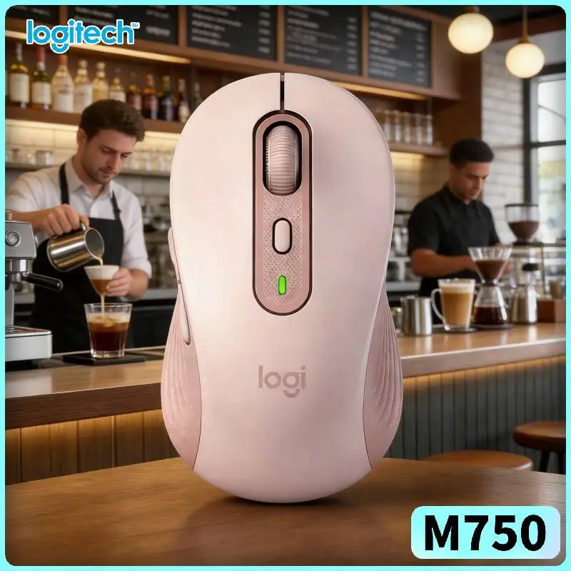 M750 Ergonomic Mouse - Rubber Grips, SmartWheel Scrolling, Quiet Clicks, 10m Range, 24-Month Battery, Business Helper