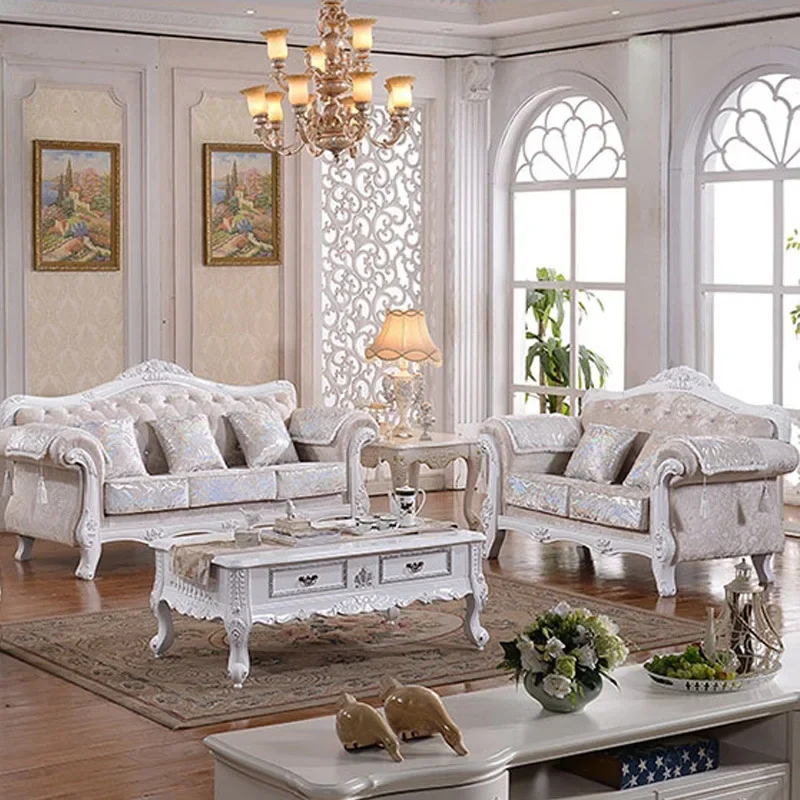 

Диван TAO из европейской ткани, высококачественный, французский, с резьбой по цельному дереву, с цветочным орнаментом, простой, большой и маленький, для дома, U-образный, для гостиной.