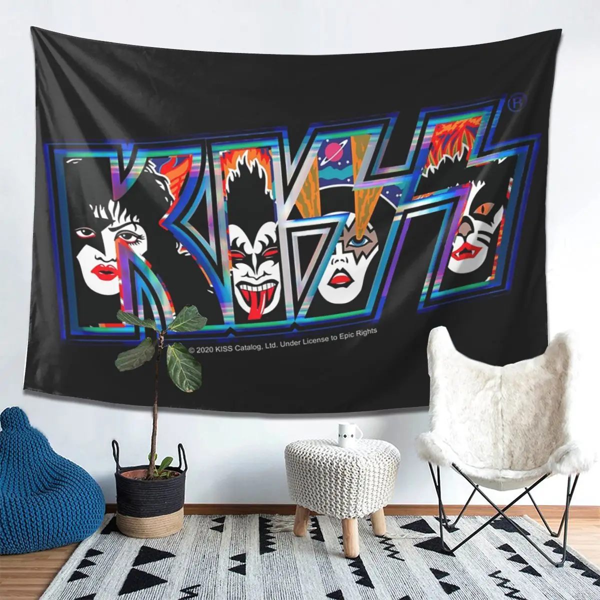 قبلة روك باند ريتور نسيج الجدار شنقا ديكور المنزل الجمالي المفروشات لغرفة النوم