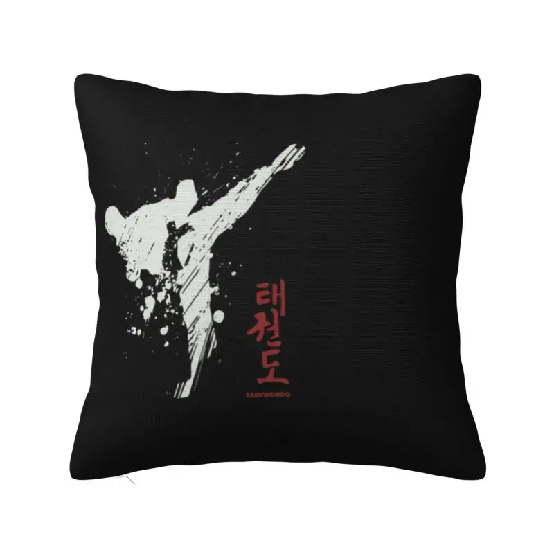 Modern Taekwondo Kick Cushion Cover Velvet Fighter Martial Arts Throw Pillow Case Bedroom Decoration