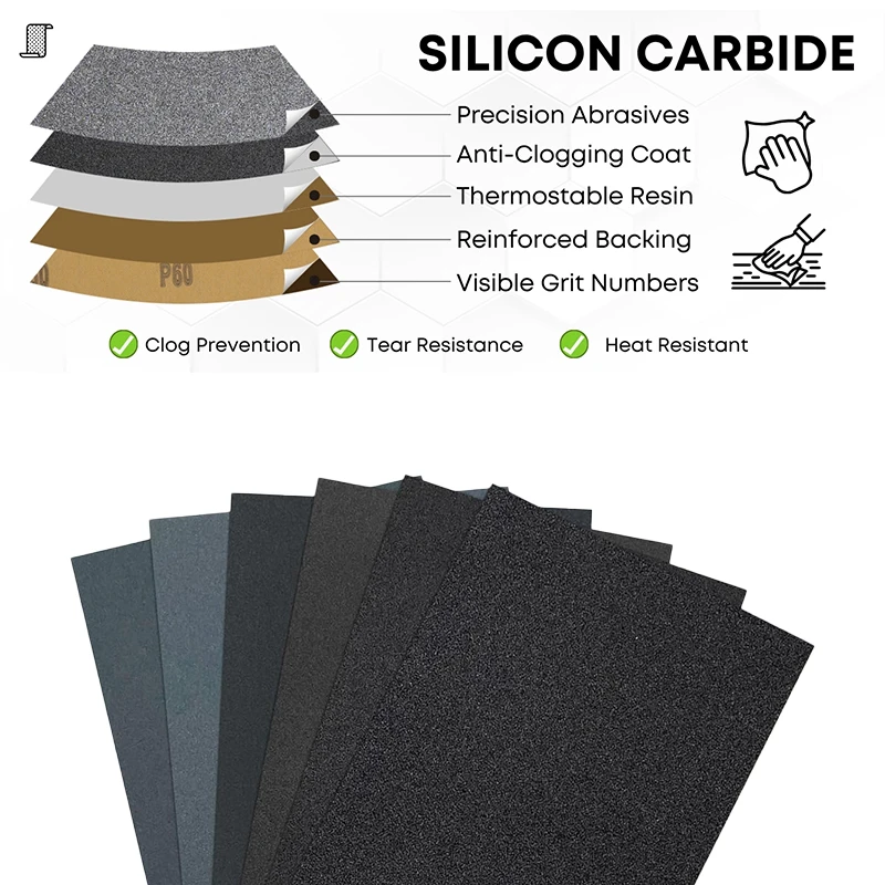 10/20/50 قطعة مجموعة ورق الصنفرة 60-5000 حصى ورق الرمل الرطب/الجاف الرملي ورقة جلخ أدوات النجارة سيارة معدنية البلاستيك تلميع